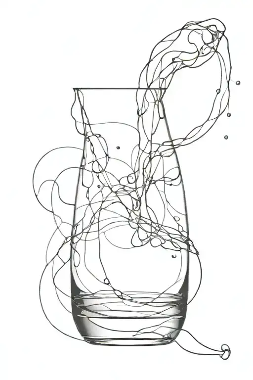 smokey whiskey glass, emphasis on smoke and abstract. tattoo design idea