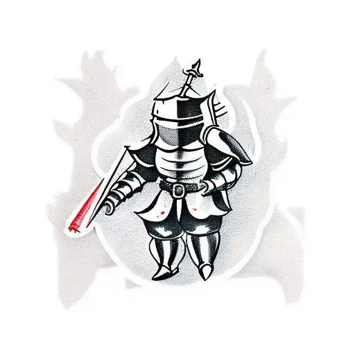 full hand knight armor tattoo design idea