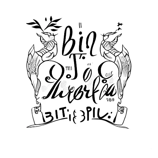 script work- 'bintin' and 'b-roy' on the back of and arm above the elbow tattoo design idea