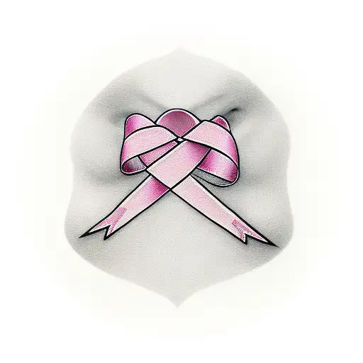breast cancer ribbon tattoo design idea
