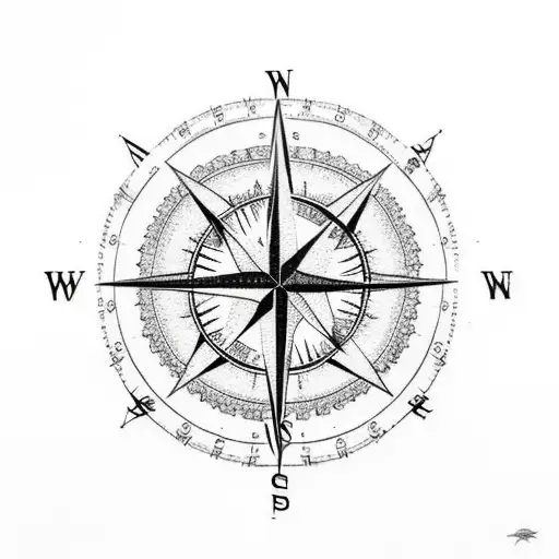 compass with tree roots wrapping around it tattoo design idea