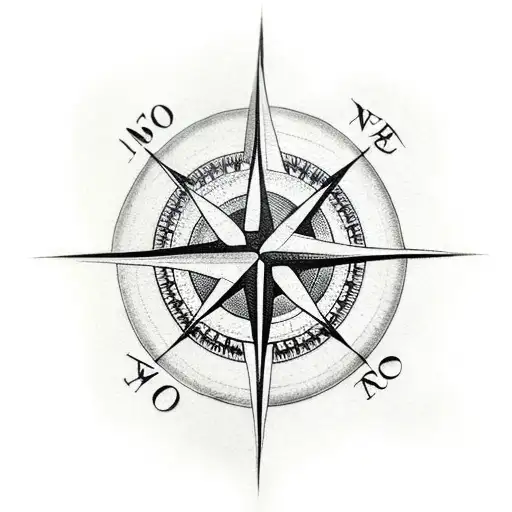 compass with tree roots around it tattoo design idea