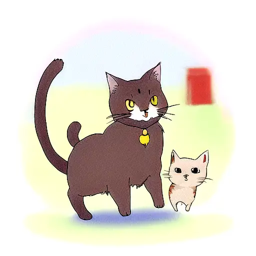 cat ghibli style tattoo design idea