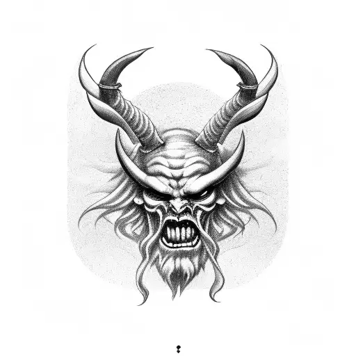 satan with medals tattoo design idea