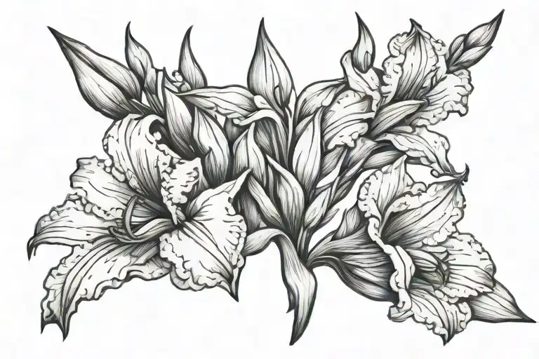 gladiolus flower tattoo design idea