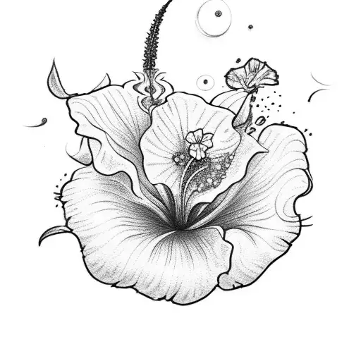 cinderella's glass slipper with a hibiscus flower tattoo design idea