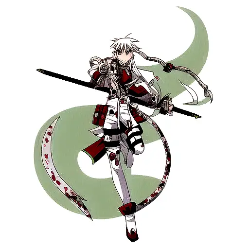 shiro from deadman's wonderland located on the shoulder with a serpent wrapping the arm sleeve tattoo design idea