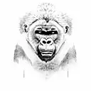 Gorilla biting the head off a lion tattoo design idea