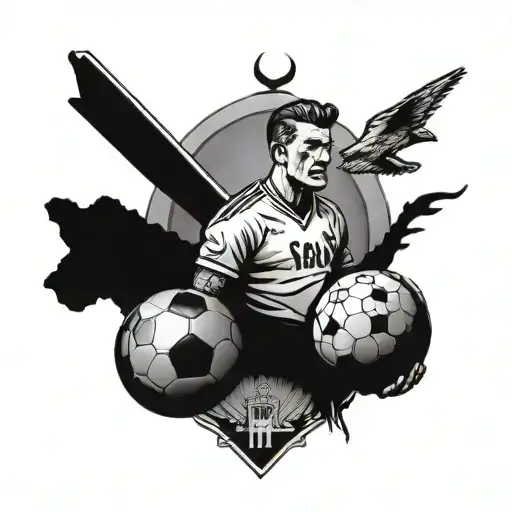Capture the spirit of remembrance and honor in a tattoo commemorating the Munich air disaster and its impact on the football community tattoo design idea