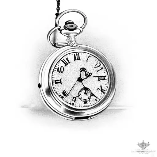 burning pocket watch tattoo design idea