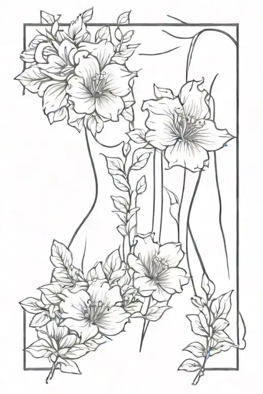 rib cage with flowers tattoo design idea