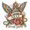 birth date tattoo design idea