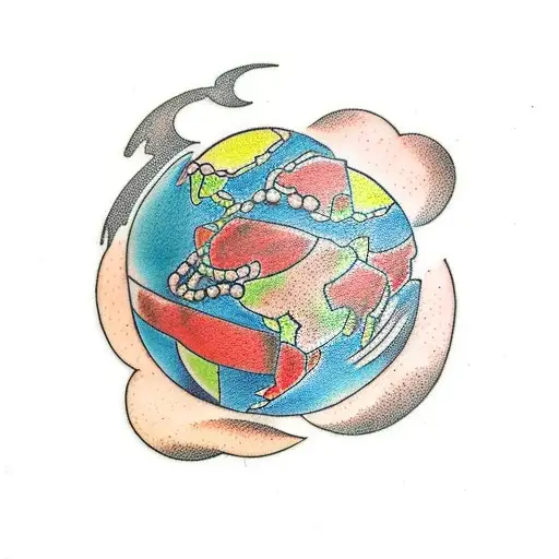 Atlas god earth geology tattoo design idea