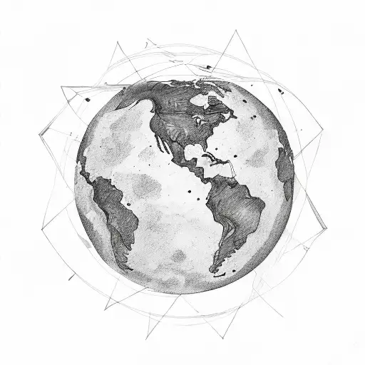 Atlas god earth geology tattoo design idea