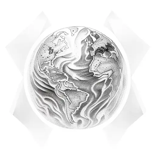 Atlas god earth geology tattoo design idea
