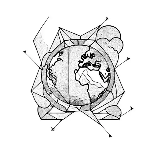 Atlas god earth geology tattoo design idea