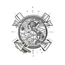 Atlas god earth geology tattoo design idea