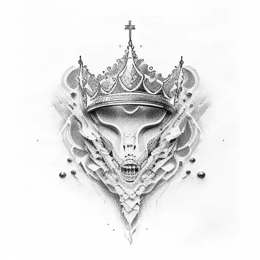 river Isla with crown  tattoo design idea