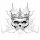 river Isla with crown  tattoo design idea