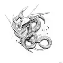 Rayquaza Pokemon tattoo design idea