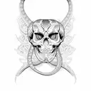 Snake skeleton wrapped around spine tattoo design idea