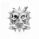 theater masks tragedy and comedy tattoo design idea