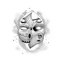 theater masks tragedy and comedy tattoo design idea