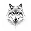 two wolves  tattoo design idea