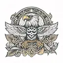 Mexican eagle and snake tattoo design idea