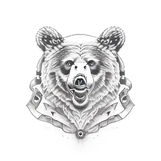 the godfather and a bear tattoo design idea