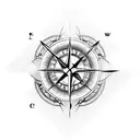broken compass tattoo design idea