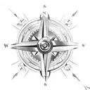 broken compass tattoo design idea