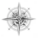 broken compass tattoo design idea