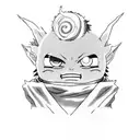 Gaara character from the naruto series, The pure Boo from the dragon ball series, mew from the pokemon series, yoda star tattoo design idea