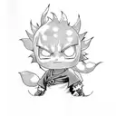 Gaara character from the naruto series, The pure Boo from the dragon ball series, mew from the pokemon series, yoda star tattoo design idea