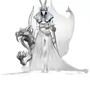 A Dungeons & Dragons scene featuring Egyptian gods and monsters tattoo design idea