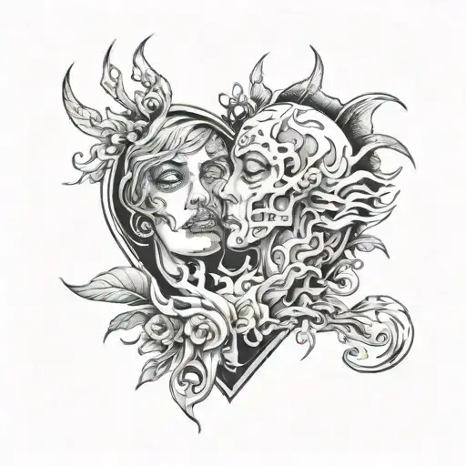 betrayal and love tattoo design idea
