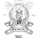 a fine line cross with the quote "know there is something inside of you greater than any obstacle" tattoo design idea