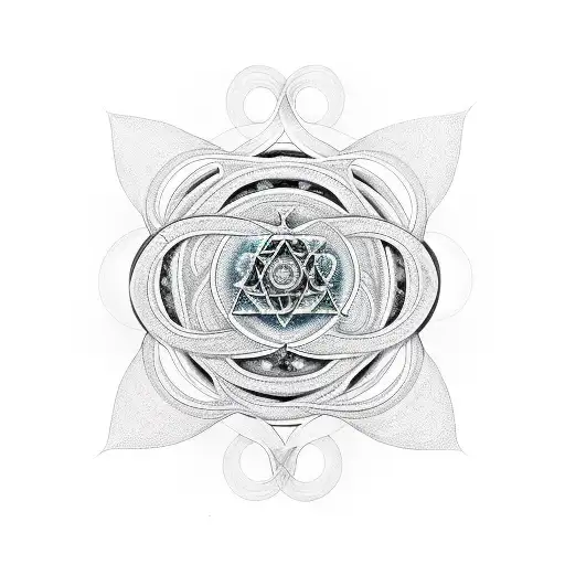 Uroboros, Sacred geometry, symbols tattoo design idea