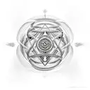 Uroboros, Sacred geometry, symbols tattoo design idea