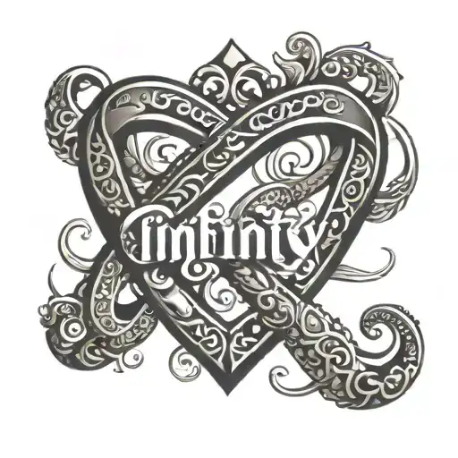 infinity symbol with name written Aditi and Durvi tattoo design idea