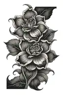 flower intertwined tattoo design idea