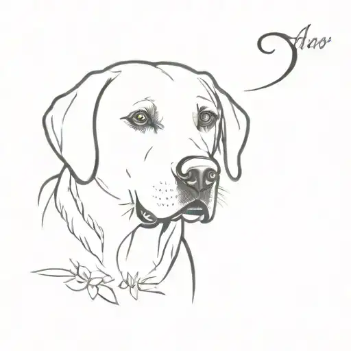 labrador retriever memorial  tattoo design idea