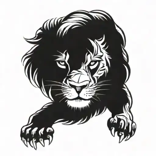 Lion and Kobe Bryant logo tattoo design idea