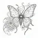 spider and butterfly tattoo design idea