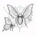 spider and butterfly tattoo design idea