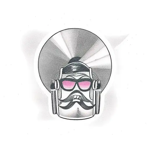 dj equipment, playing music, techno tattoo design idea