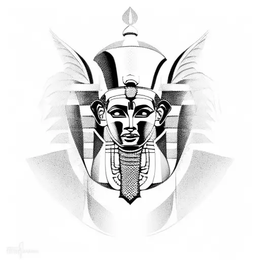 half pharaoh tattoo design idea