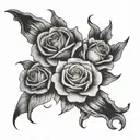 love and hate tattoo design idea