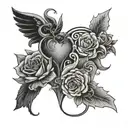love and hate tattoo design idea